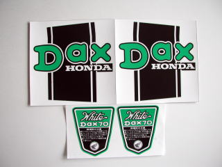 Paire de stickers de cadre Honda Dax origine 6v au prix de 27,99 € Honda  87124-87125-P directement disponible
